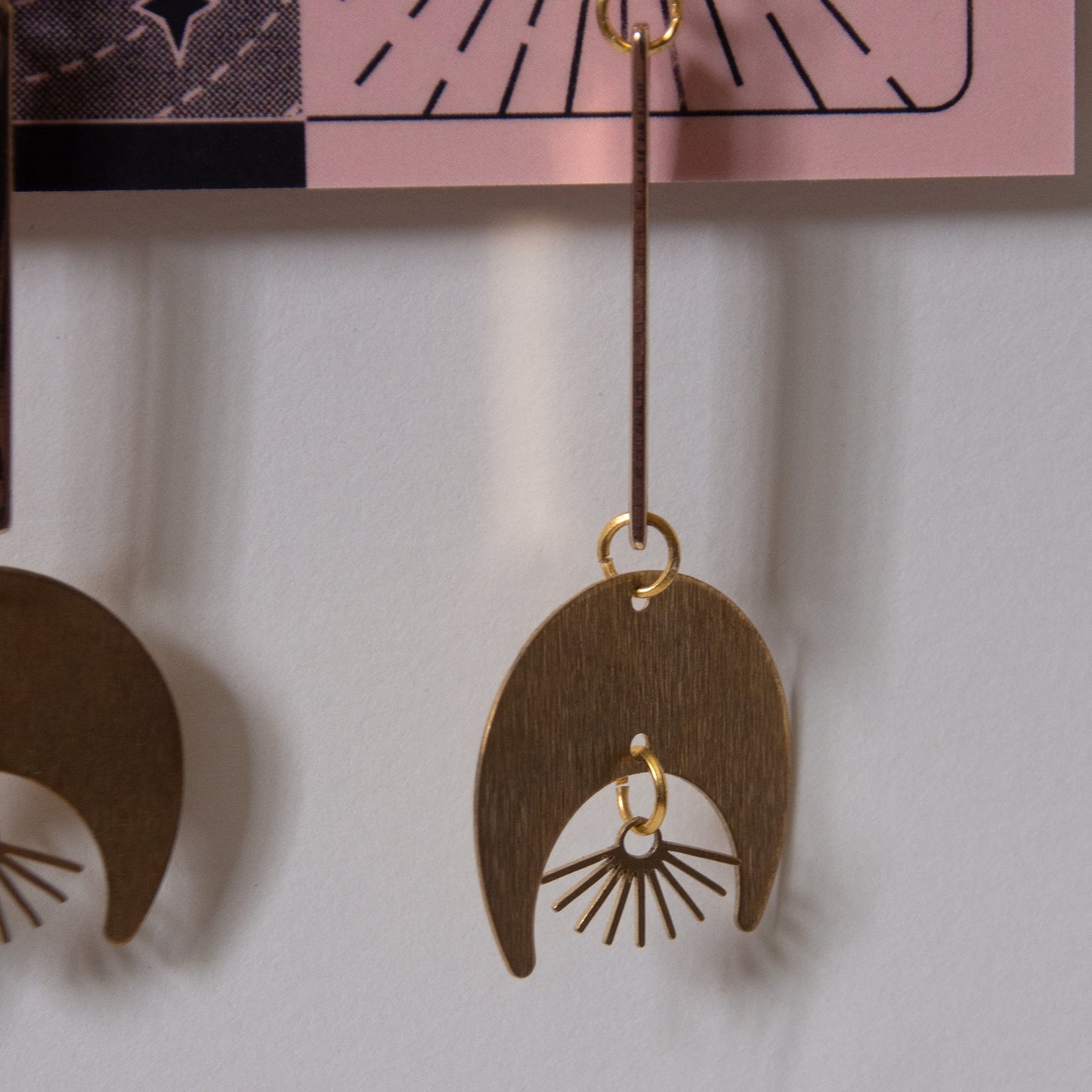 Brass Moon Earrings