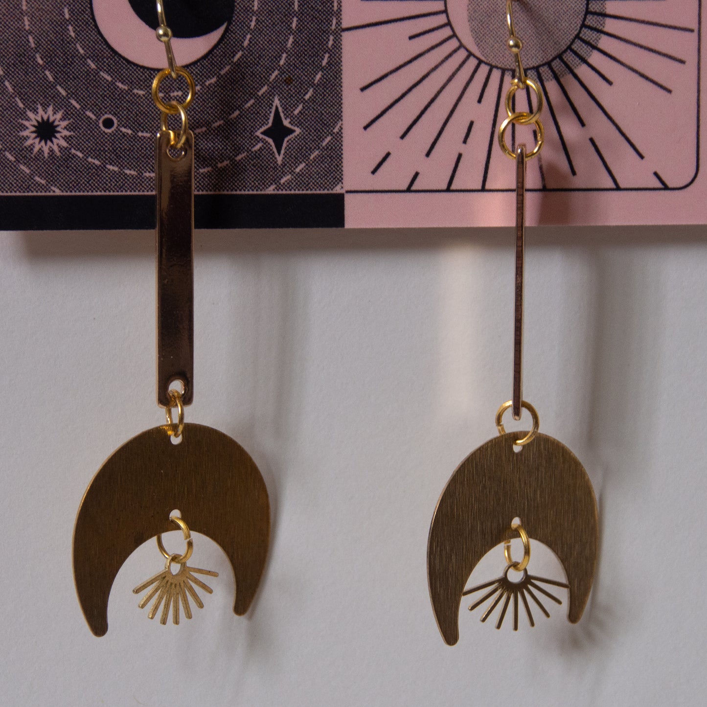 Brass Moon Earrings