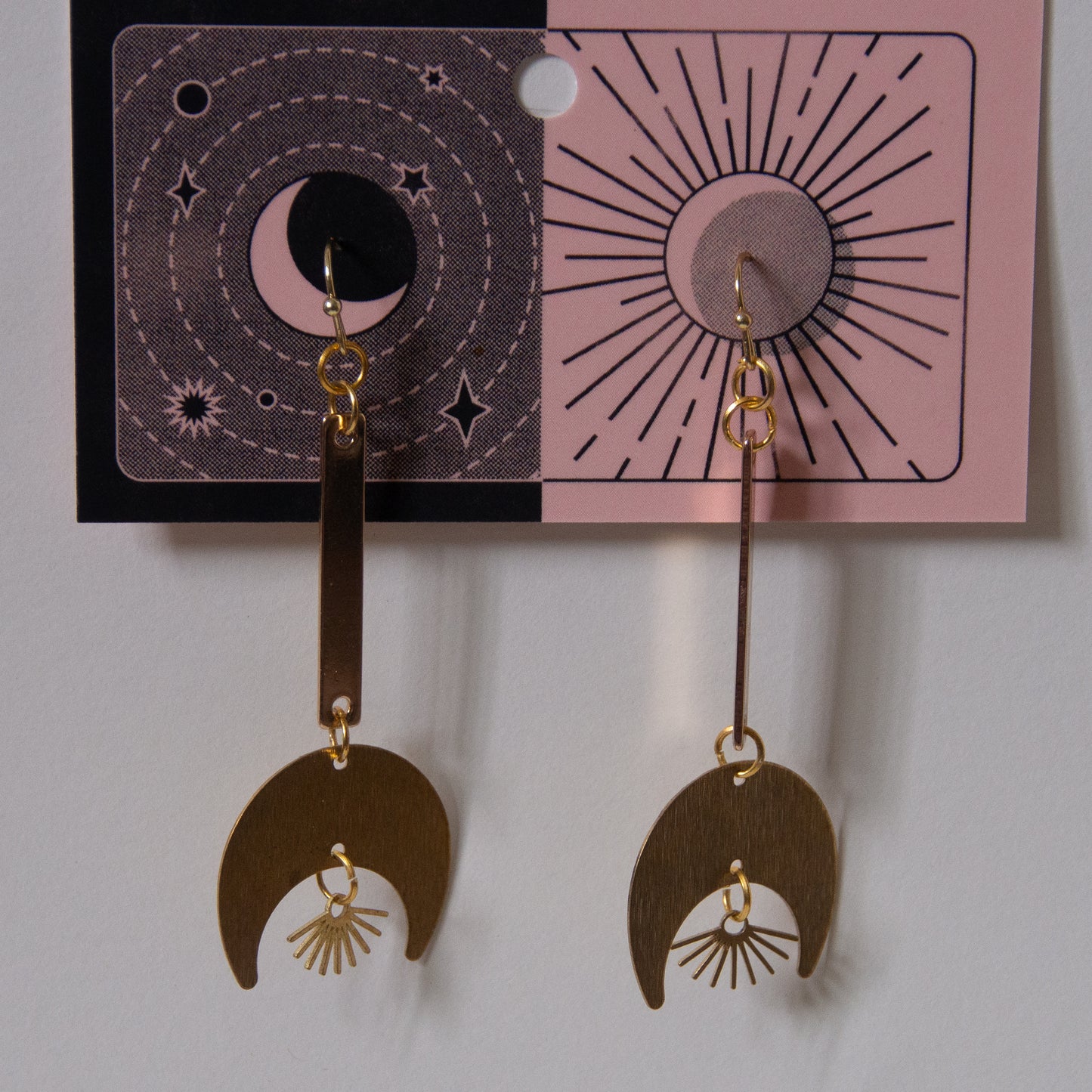 Brass Moon Earrings