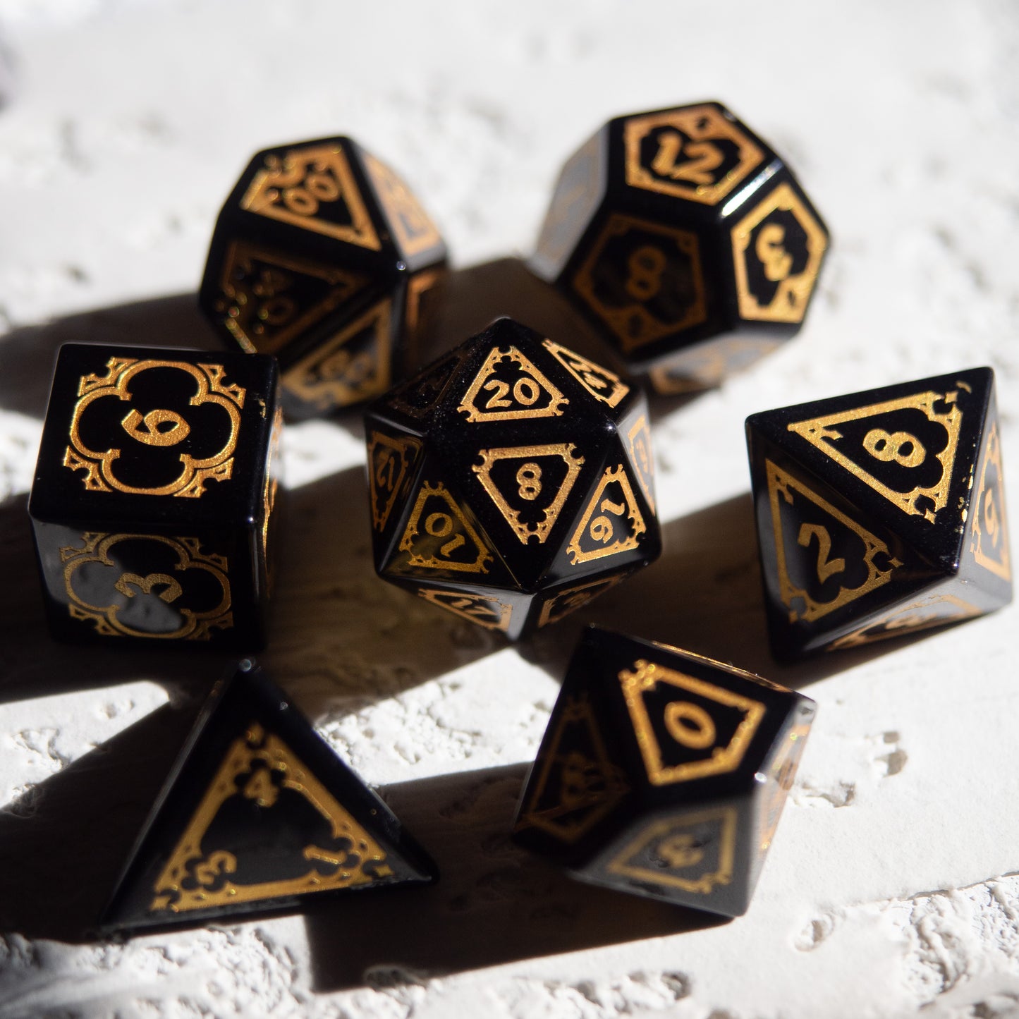 Obsidian dice set