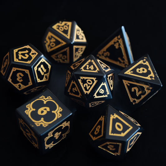 Obsidian dice set