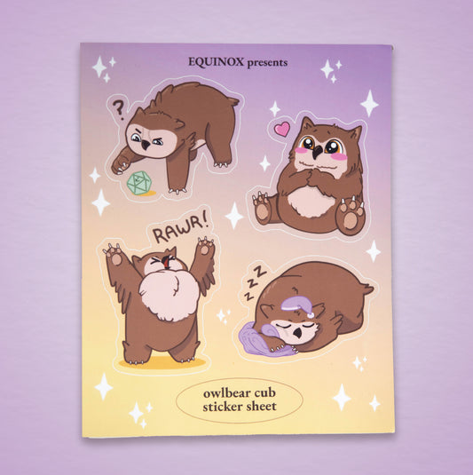 Owlbear Cub Stickers Sheet